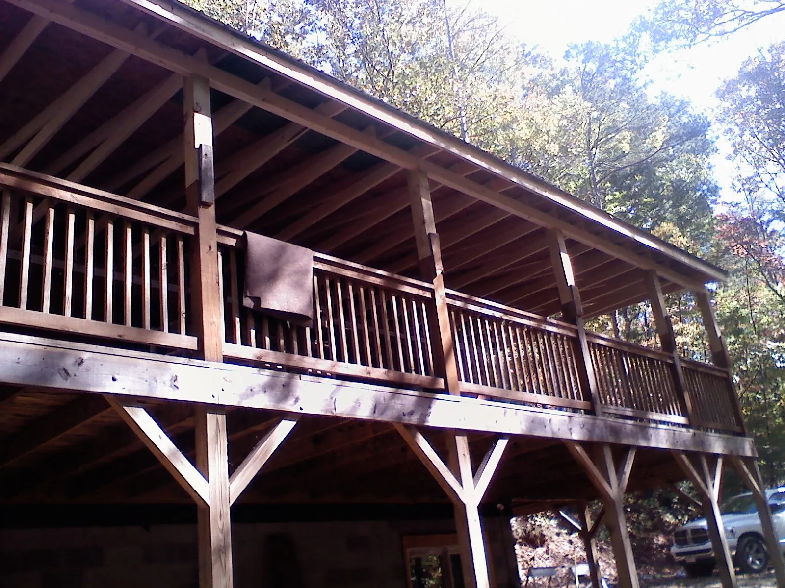 Timber framing under a new elevated porch and deck — Roof Leak Repair in Jansen by Roofing Brothers